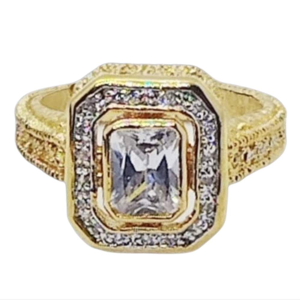 Gold Plated Unisex CZ Ring | Size 10 | NWOT